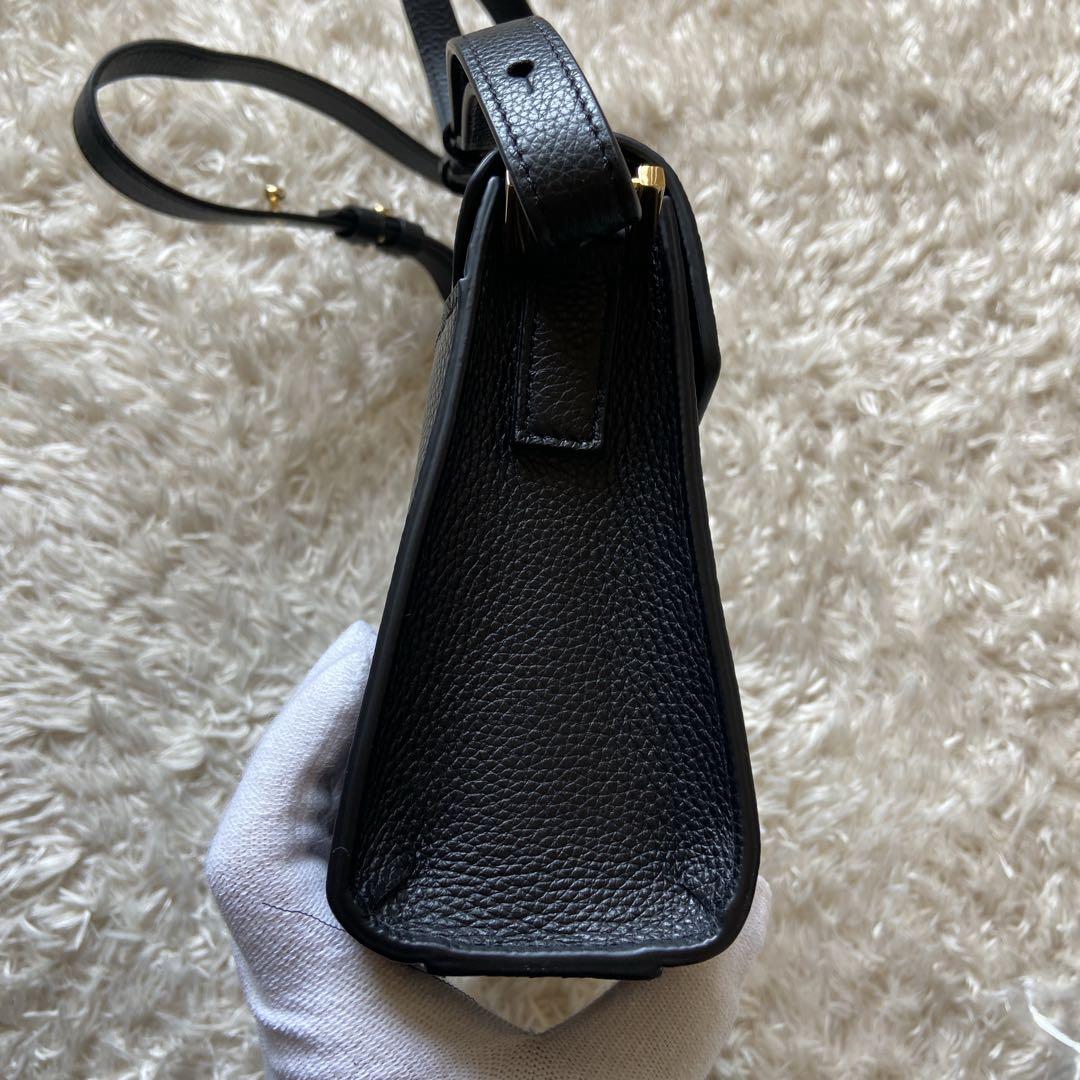 極美品　現行セルジオロッシ sr1 メッセンジャーバッグ　ブラック　金プレート