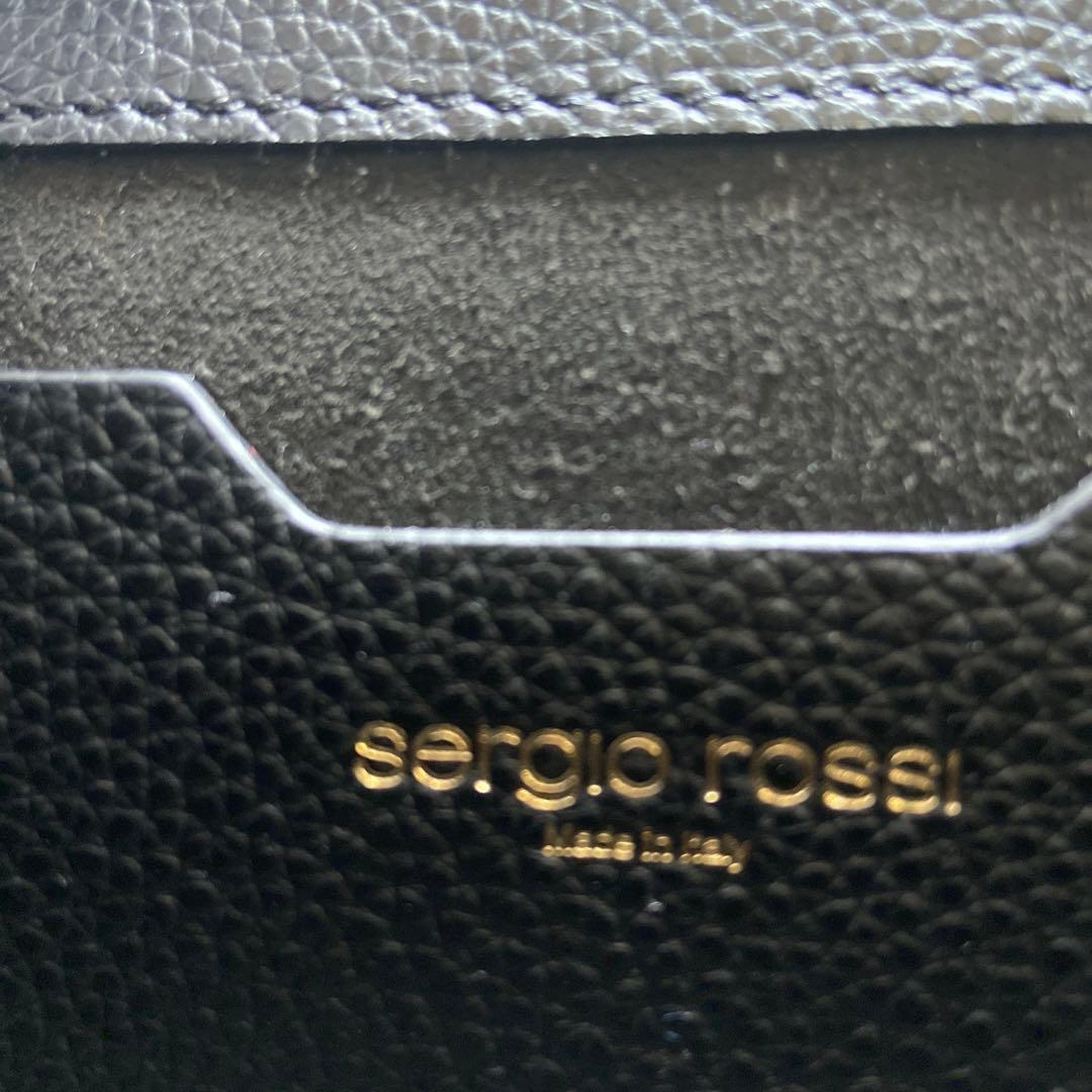 極美品　現行セルジオロッシ sr1 メッセンジャーバッグ　ブラック　金プレート