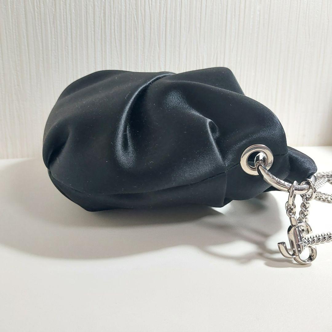 ジミーチュウ Bonny ツイストハンドル チェーンショルダーバッグ ブラック