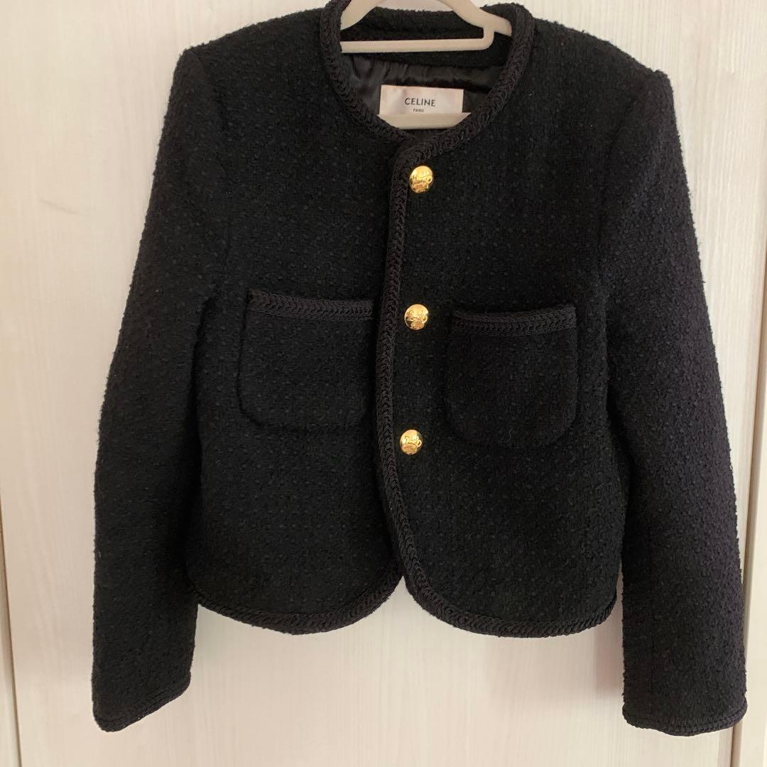 CELINE ブラック ノーカラージャケット