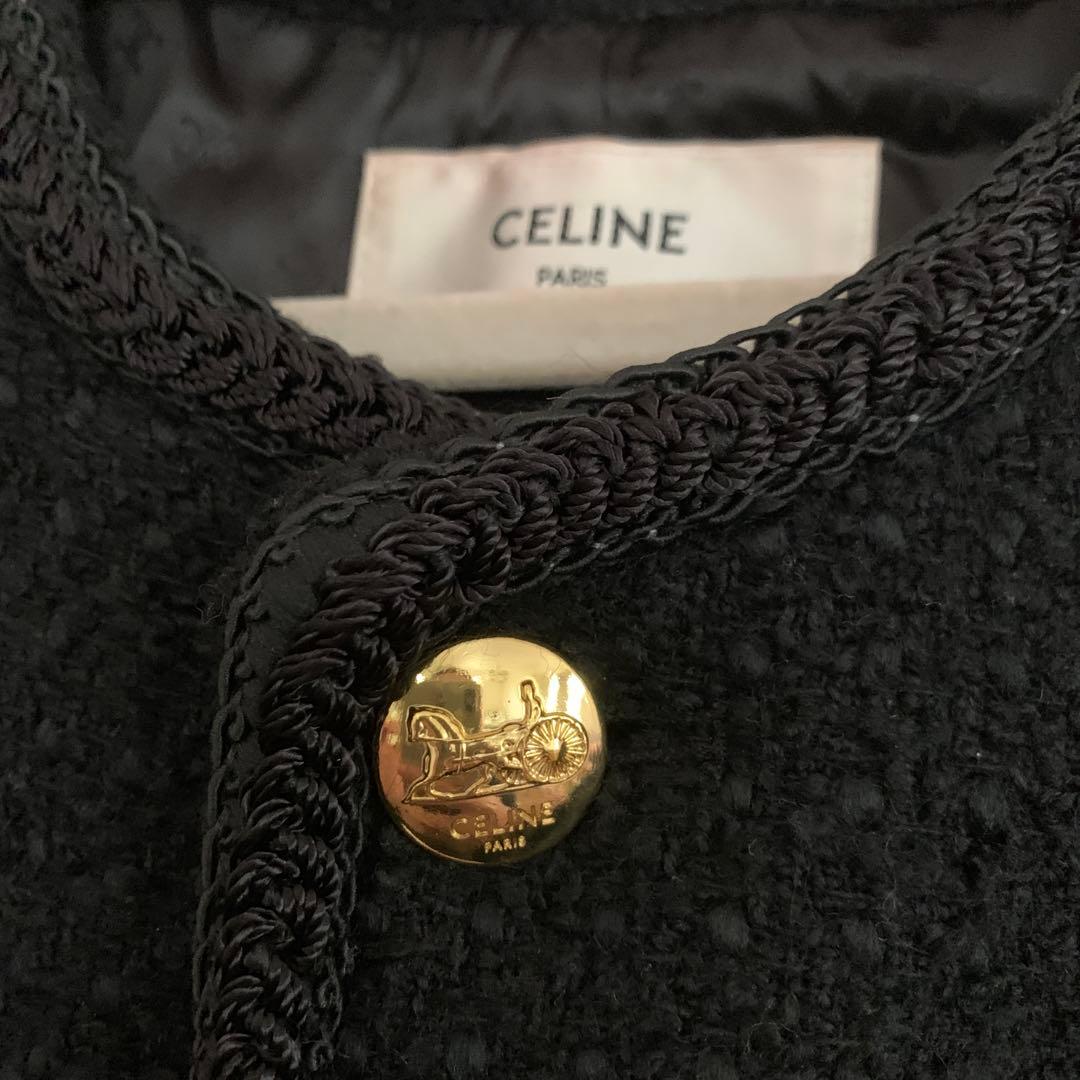 CELINE ブラック ノーカラージャケット