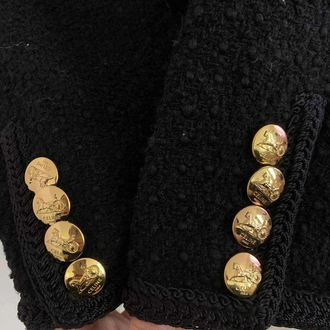 CELINE ブラック ノーカラージャケット