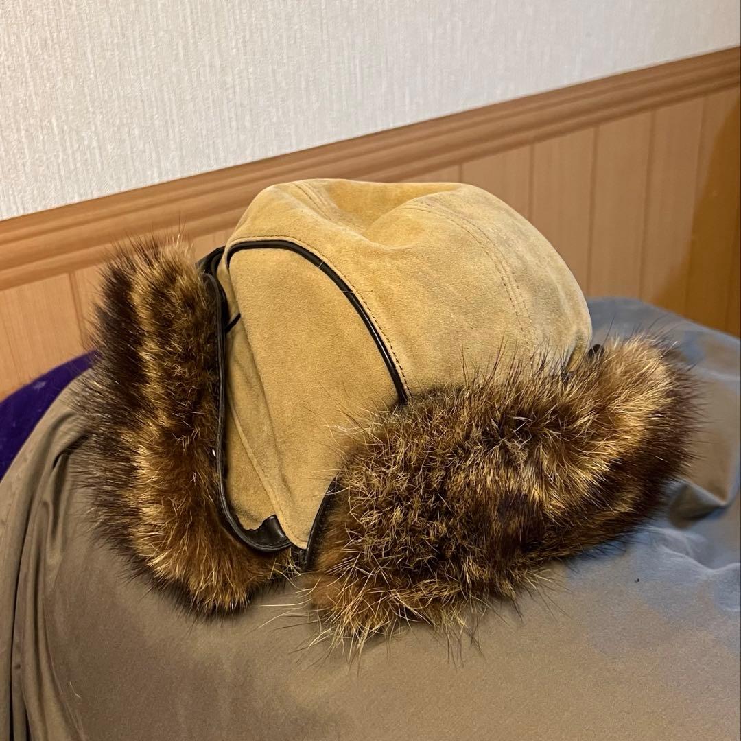 GUCCI ラクーン　カシミヤ　帽子　フライトキャップ