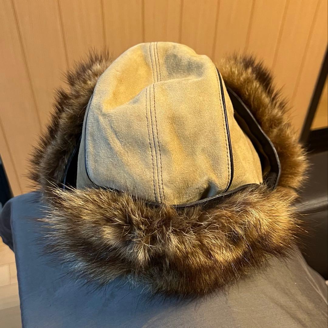 GUCCI ラクーン　カシミヤ　帽子　フライトキャップ