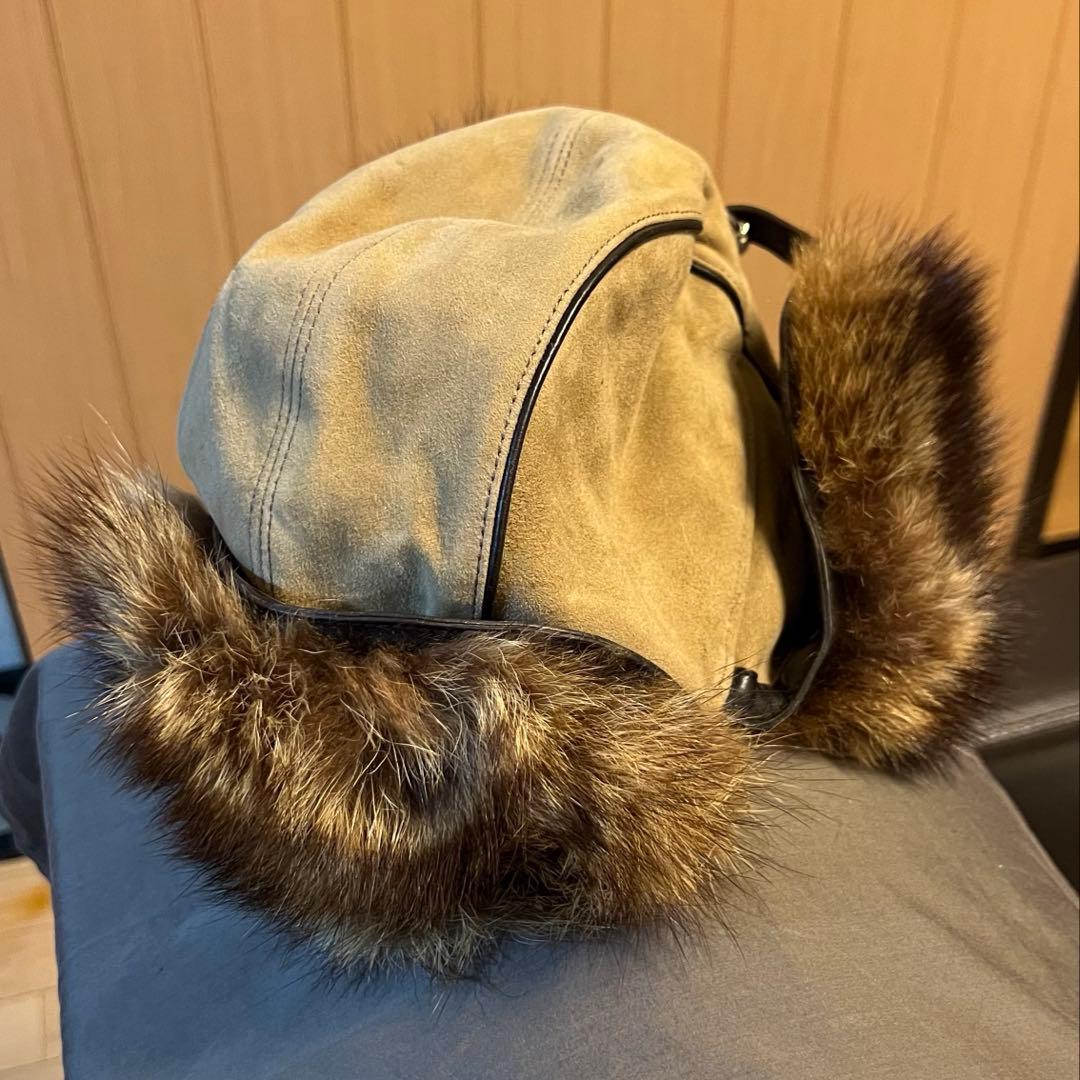 GUCCI ラクーン　カシミヤ　帽子　フライトキャップ