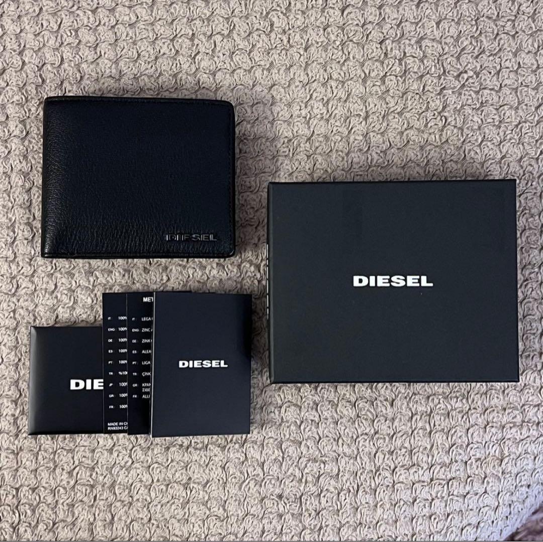 新品！DIESELディーゼル メンズ二つ折り財布 HIRESH S 黒