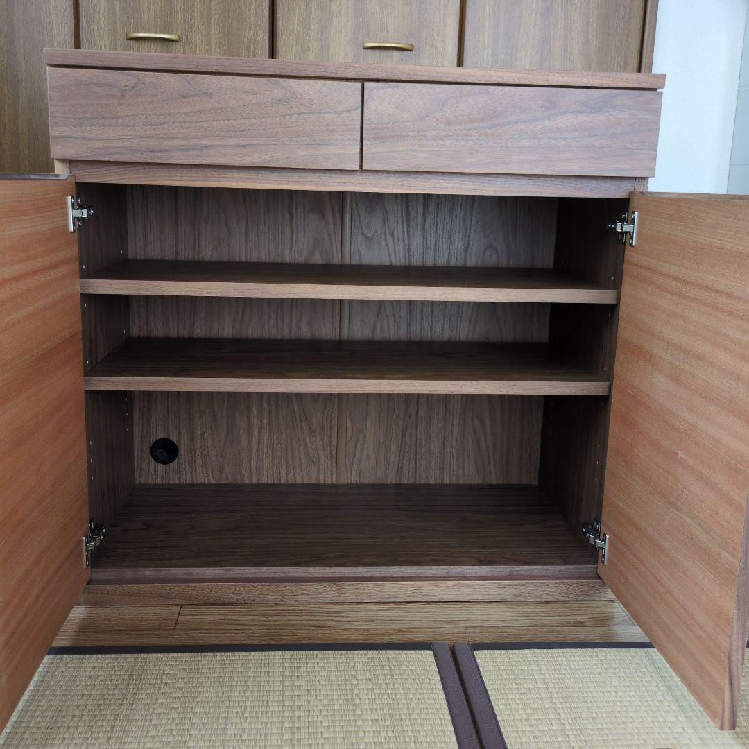 【美品】無印良品　木製キャビネット　木扉　ウォールナット