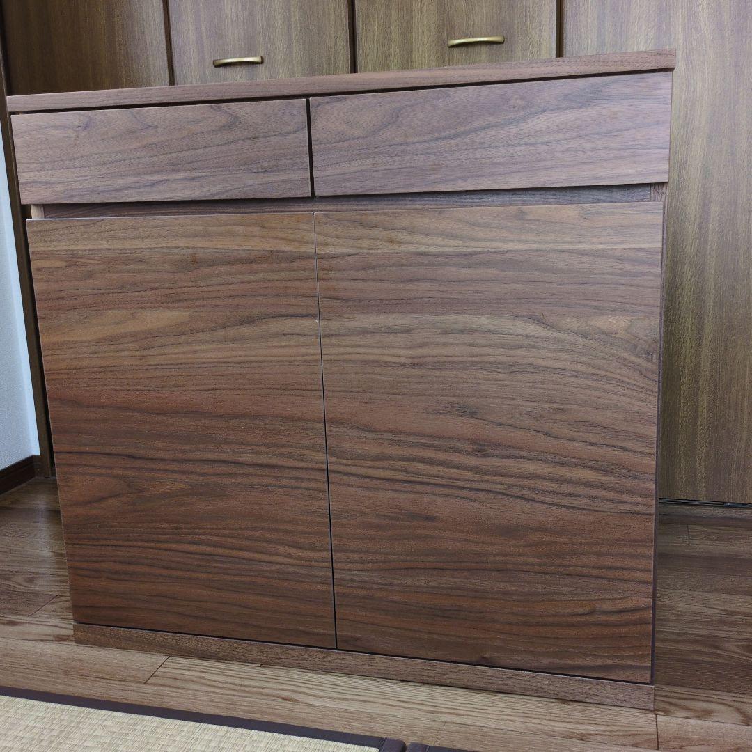 【美品】無印良品　木製キャビネット　木扉　ウォールナット