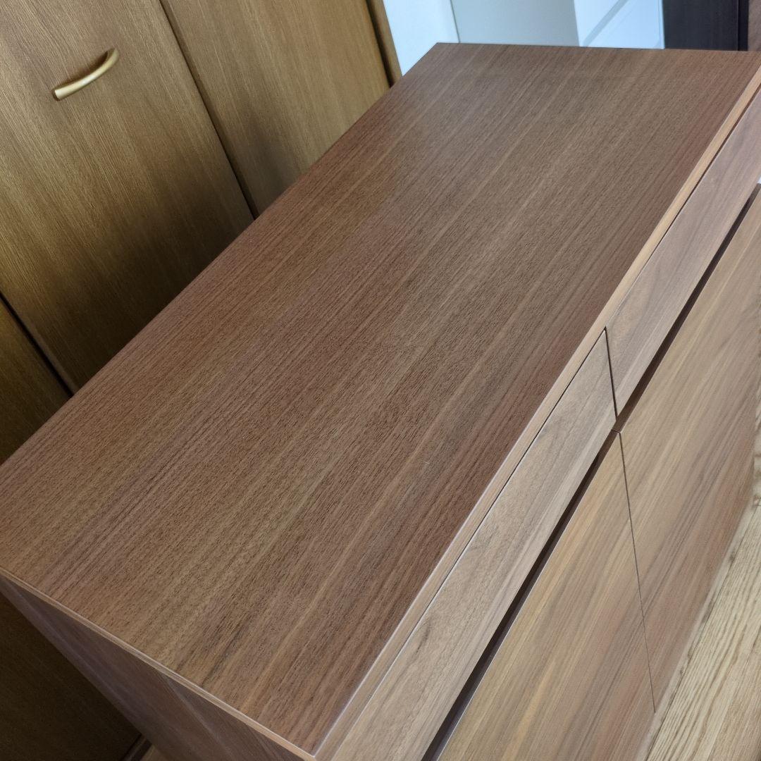 【美品】無印良品　木製キャビネット　木扉　ウォールナット