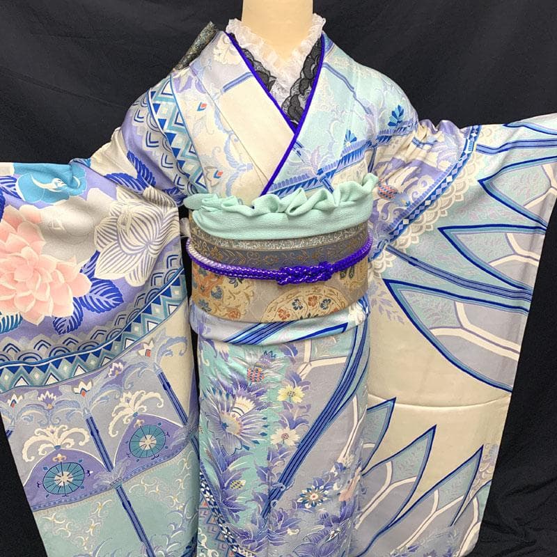 508z5,208y31,小物類,312u2〇振袖 城 アールデコ 銀駒刺繍