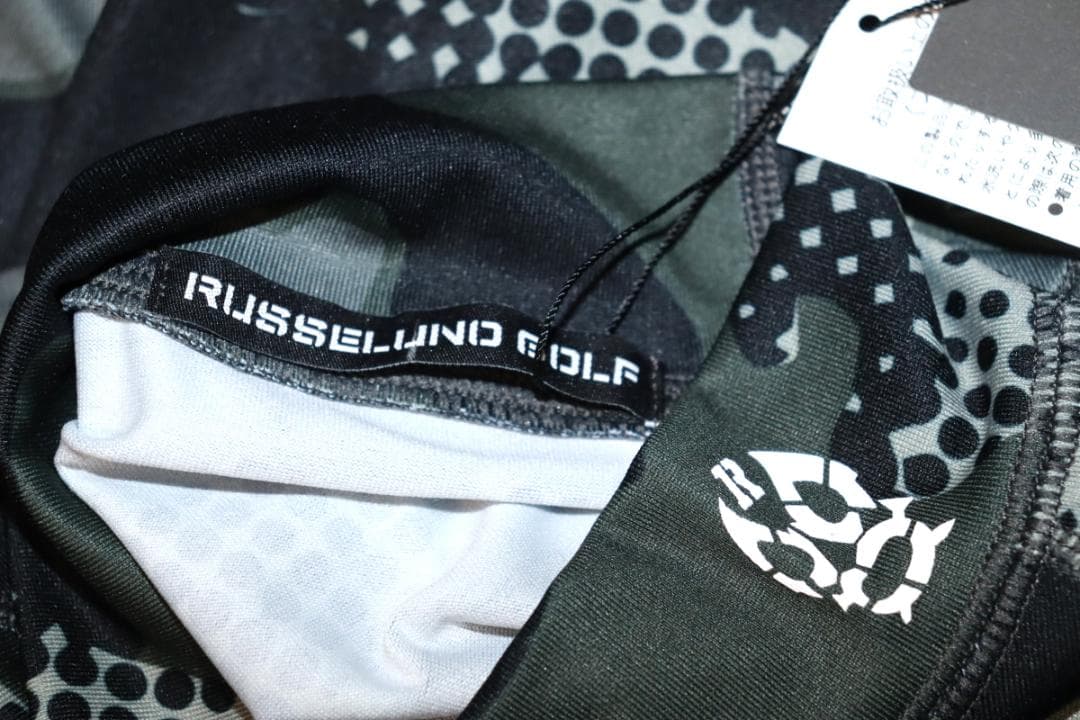 新品 ラッセルノ ゴルフ ルチャマスク モックネックカモフラシャツ (5/L)Ⓗ