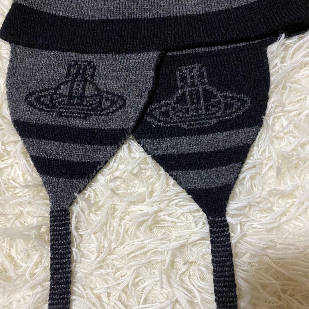 Vivienne Westwood ORB フラップ付ワッチ ニット帽 ブラック