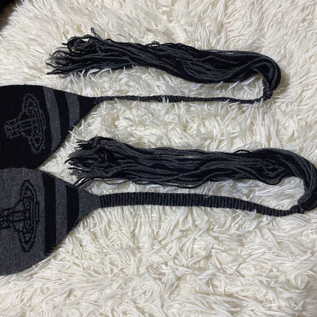 Vivienne Westwood ORB フラップ付ワッチ ニット帽 ブラック