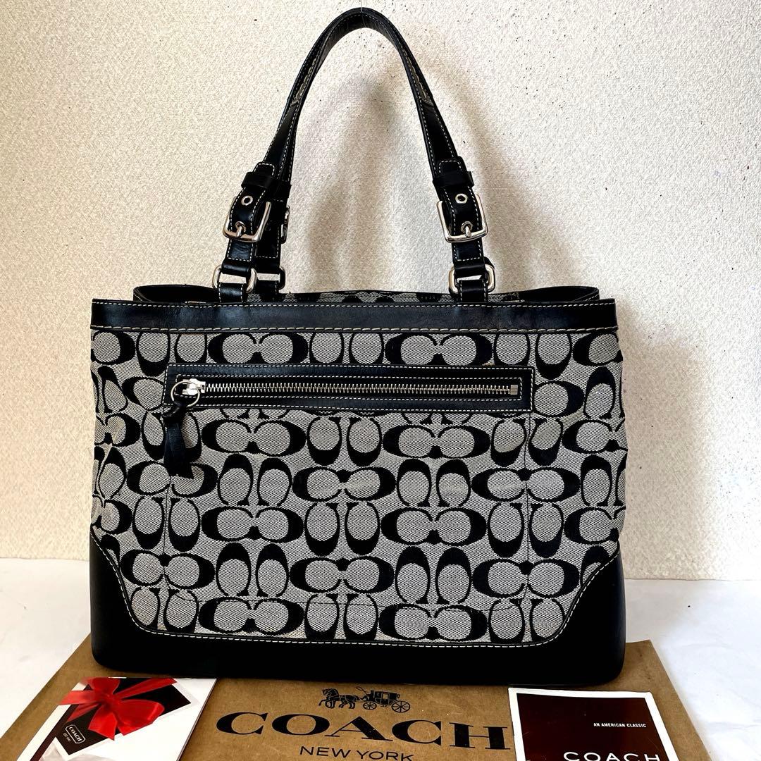 COACH‼️未使用状態(^^)BLACKシグネチャートートバック‼️