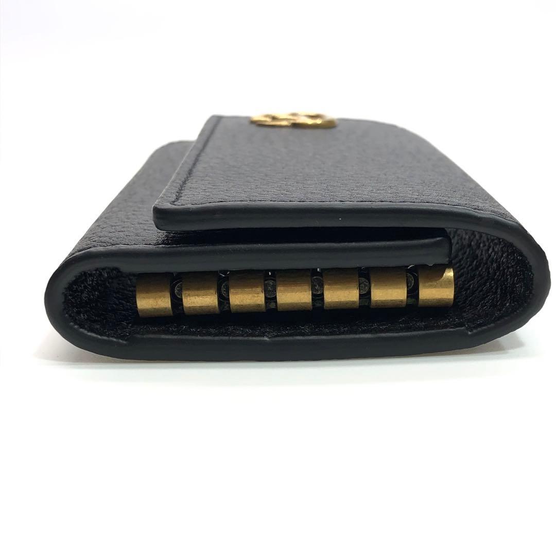 未使用✨グッチ GGマーモント カーフレザー 6連キーケース リング付 ブラック