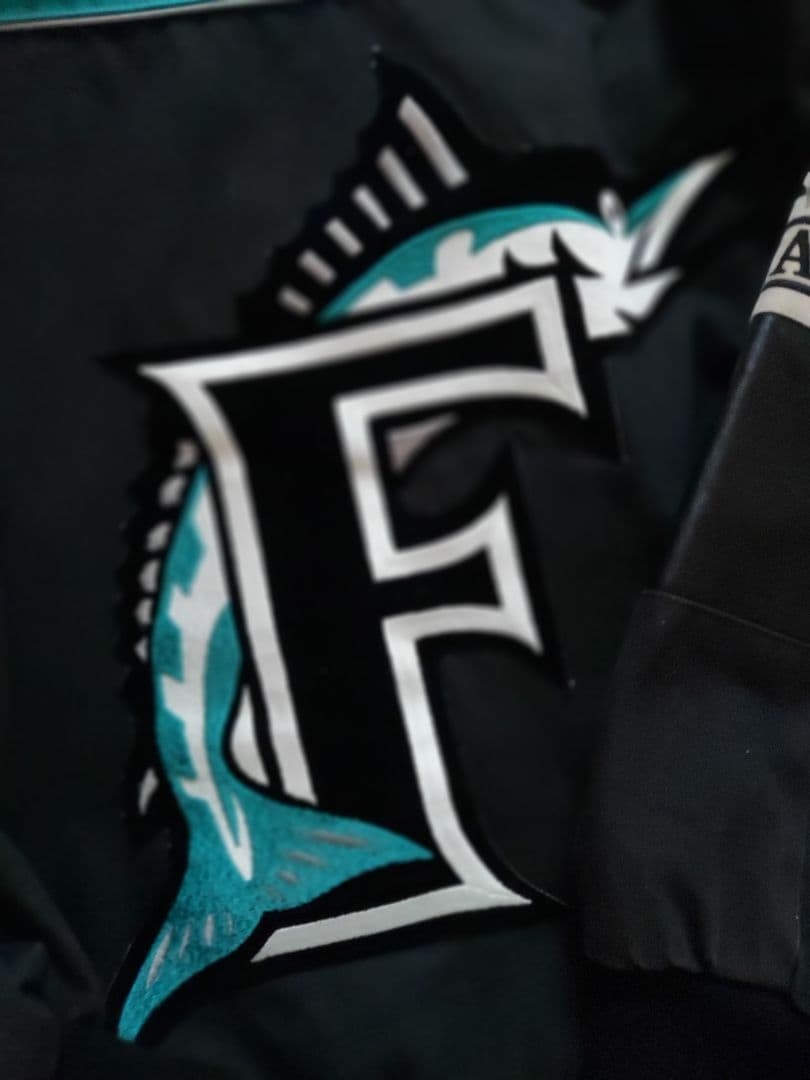 【JHdesign 】MLB マーリンズ スタジャン 袖レザー Lサイズ