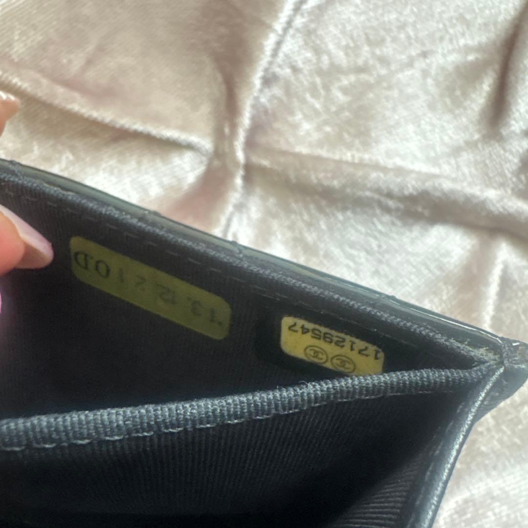 CHANEL パテント ケース ミニウォレット ブラック