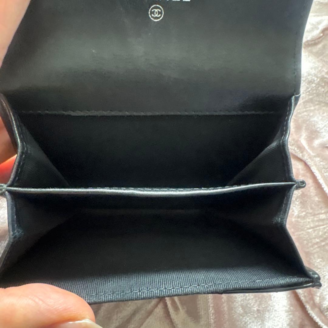 CHANEL パテント ケース ミニウォレット ブラック