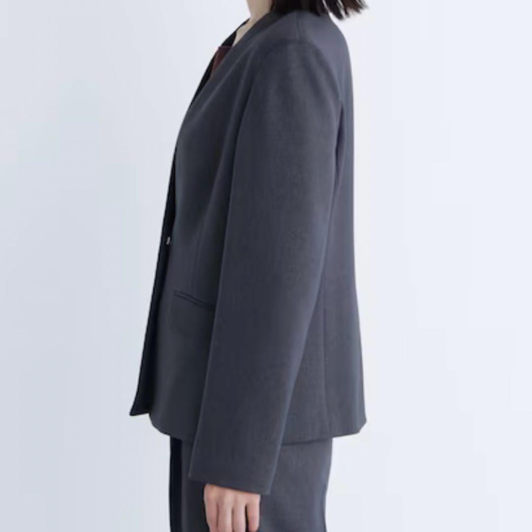 ナチュラルビューティーベーシック　ウーステッドライクツイルSETUP ジャケット