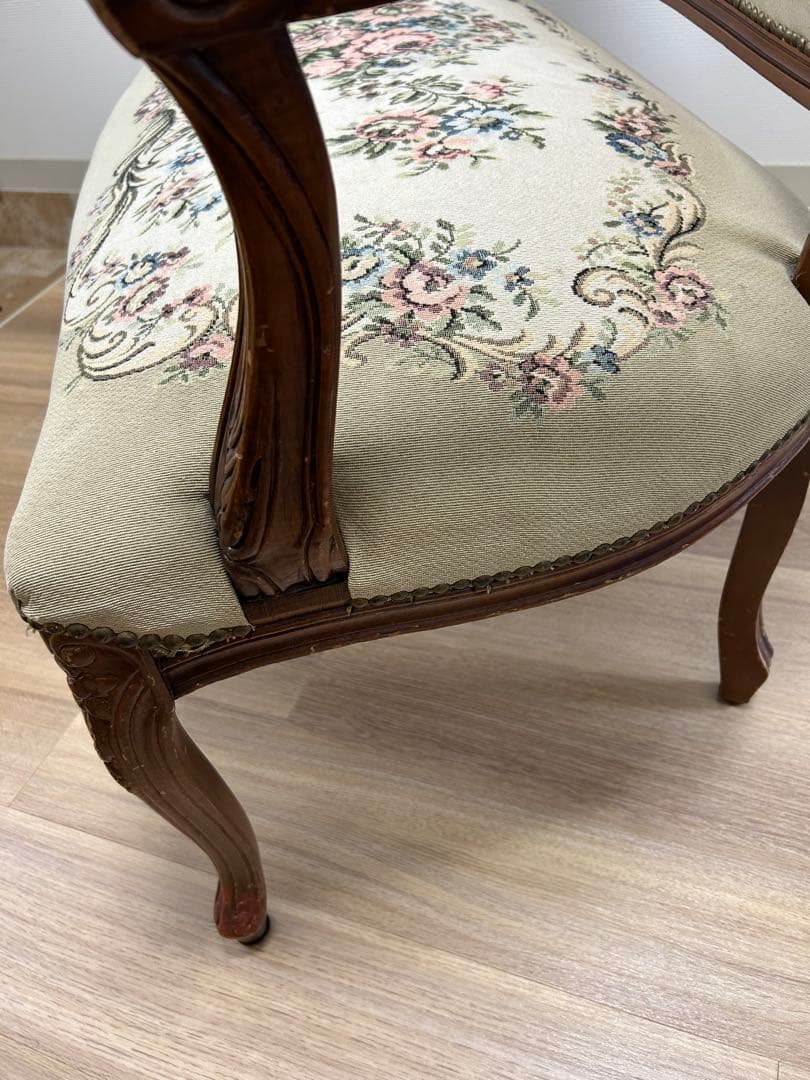 イタリア製【ゴブラン織】猫脚 ベンチソファ 2人掛け アンティーク 販売１月まで