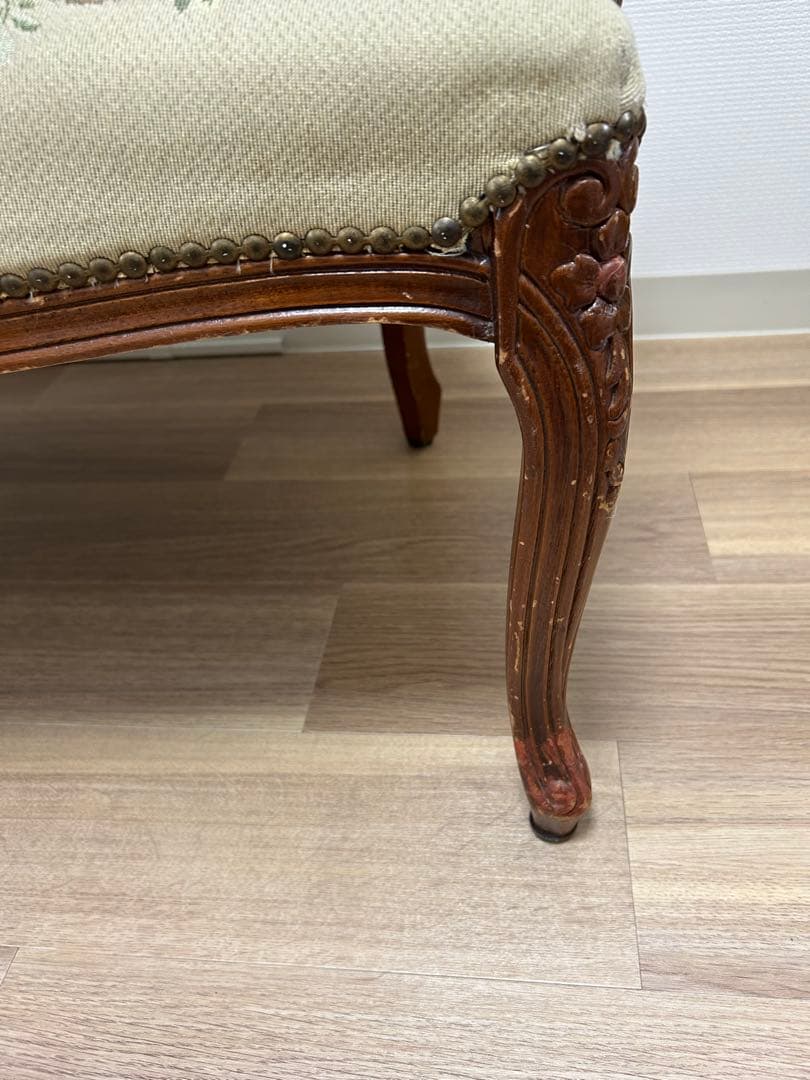 イタリア製【ゴブラン織】猫脚 ベンチソファ 2人掛け アンティーク 販売１月まで