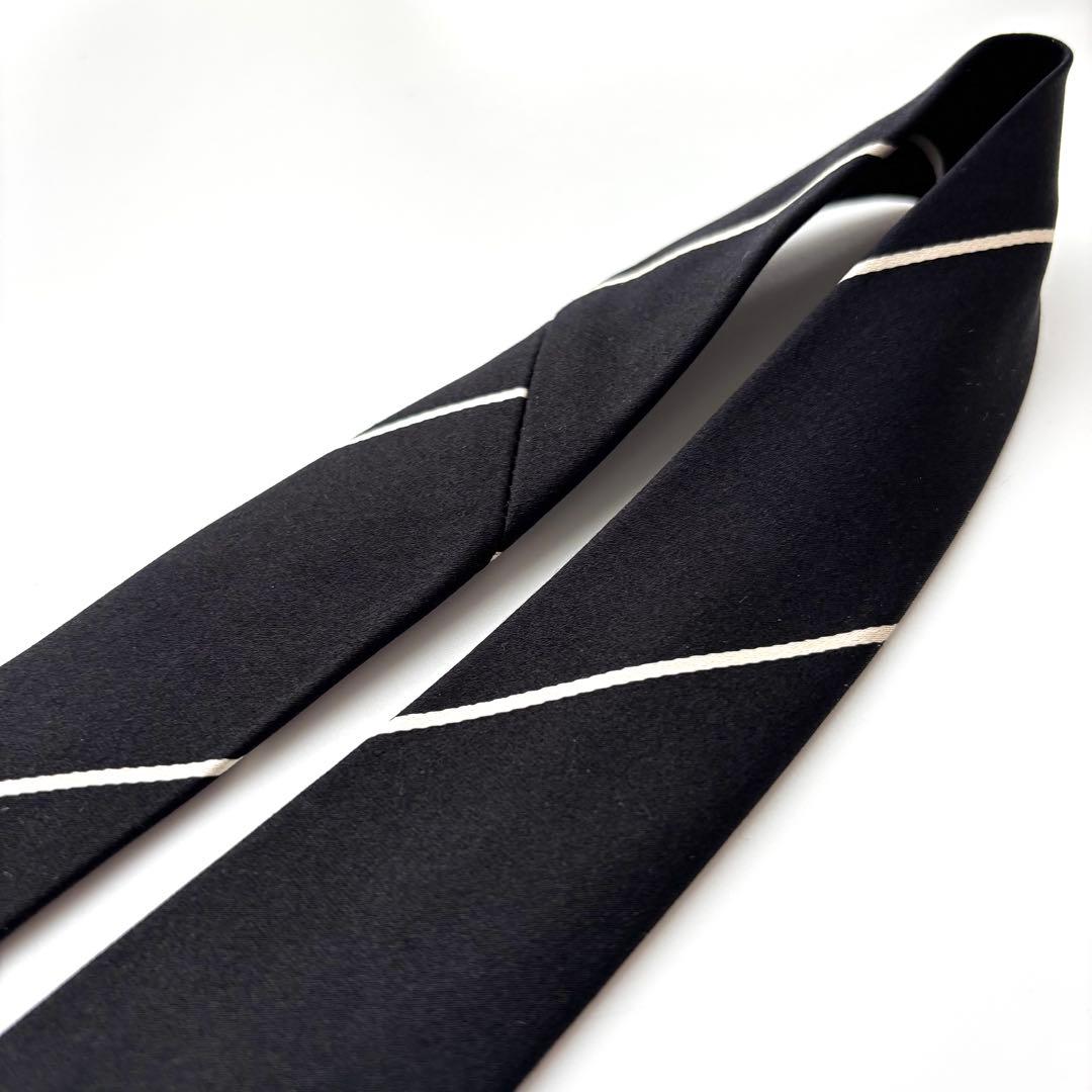 ꧁極美品꧂ ドレイクス ビームスエフ ネクタイ ストライプ ブラック ホワイト