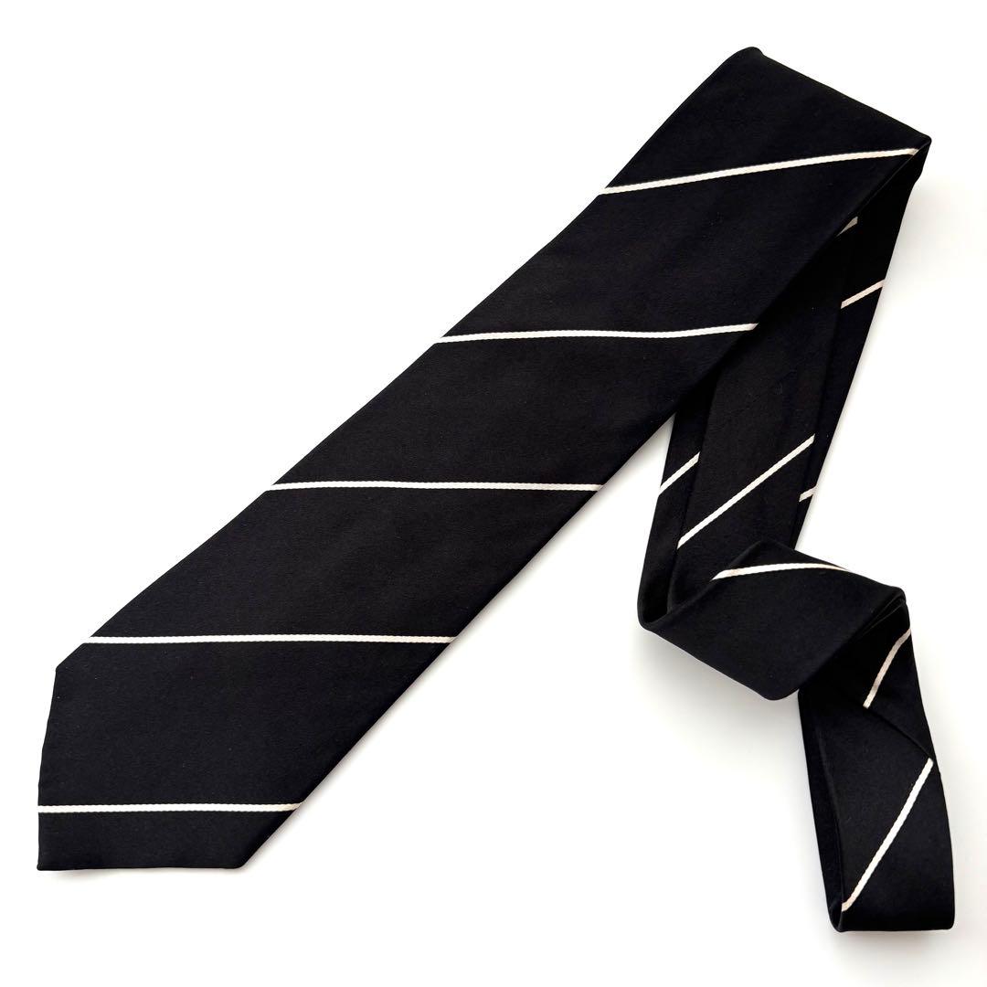 ꧁極美品꧂ ドレイクス ビームスエフ ネクタイ ストライプ ブラック ホワイト