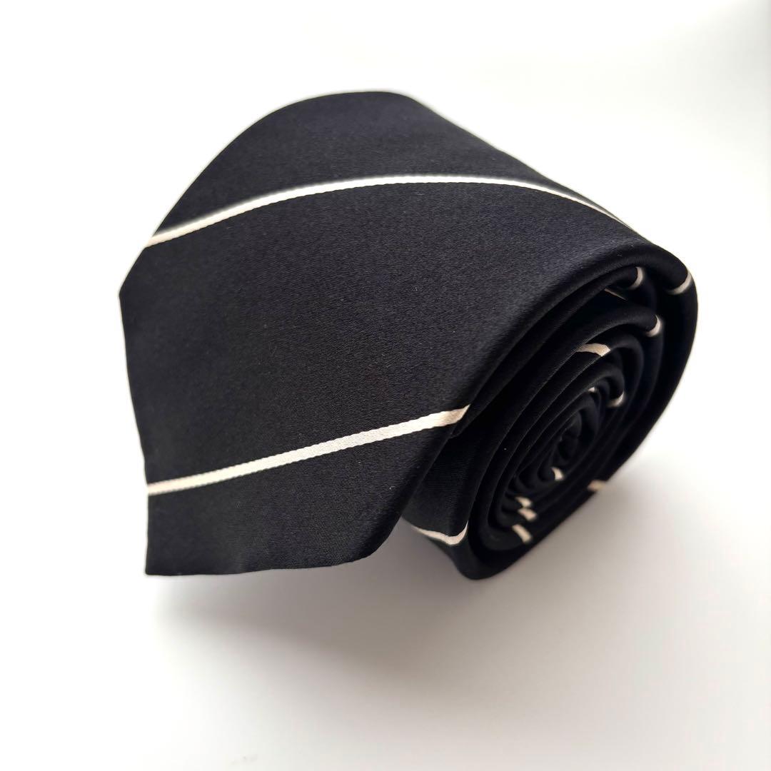 ꧁極美品꧂ ドレイクス ビームスエフ ネクタイ ストライプ ブラック ホワイト