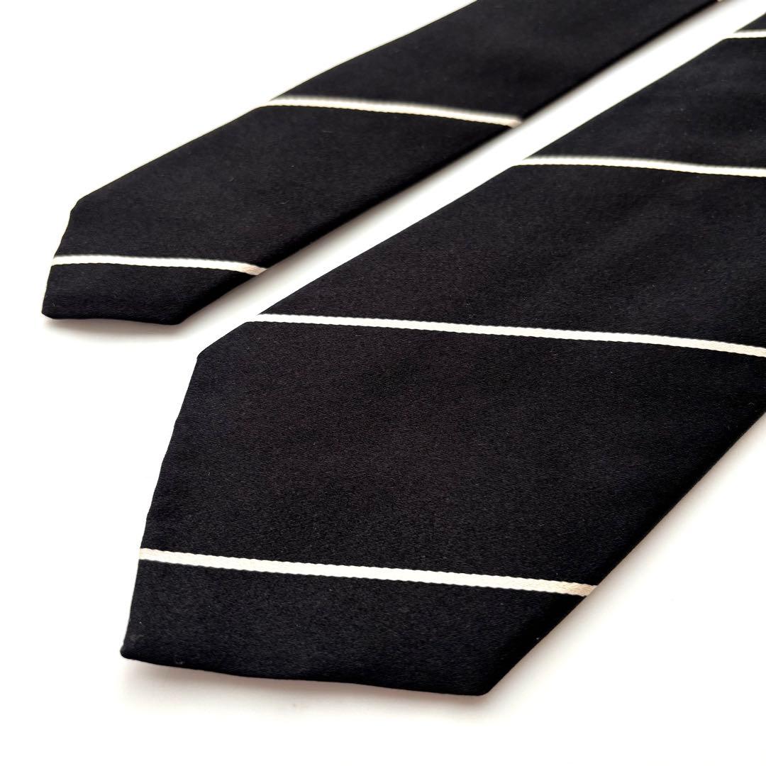 ꧁極美品꧂ ドレイクス ビームスエフ ネクタイ ストライプ ブラック ホワイト