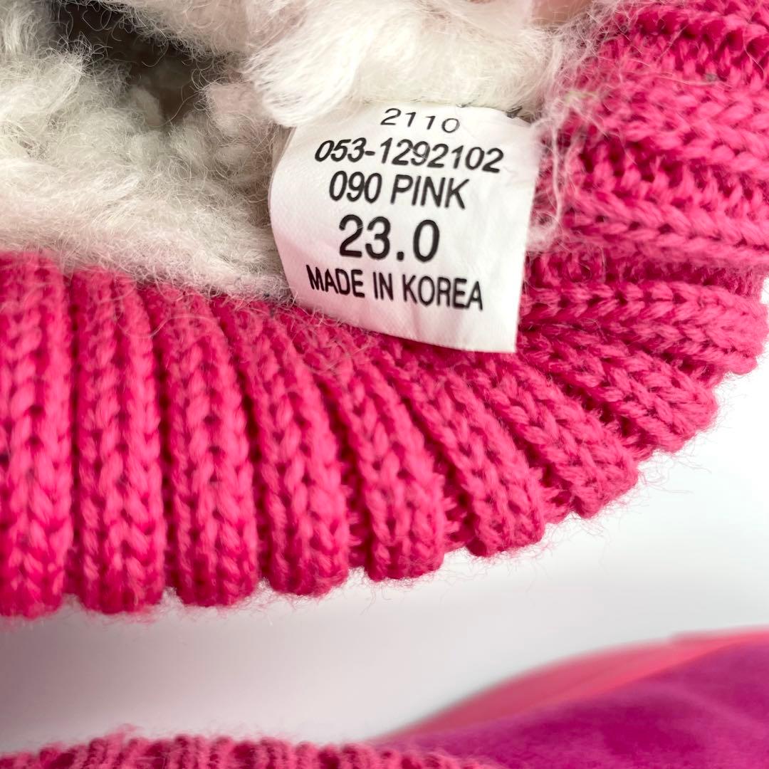 美品★パーリーゲイツ　ヌバック×リブニット　ショートブーツ　ピンク系　23cm