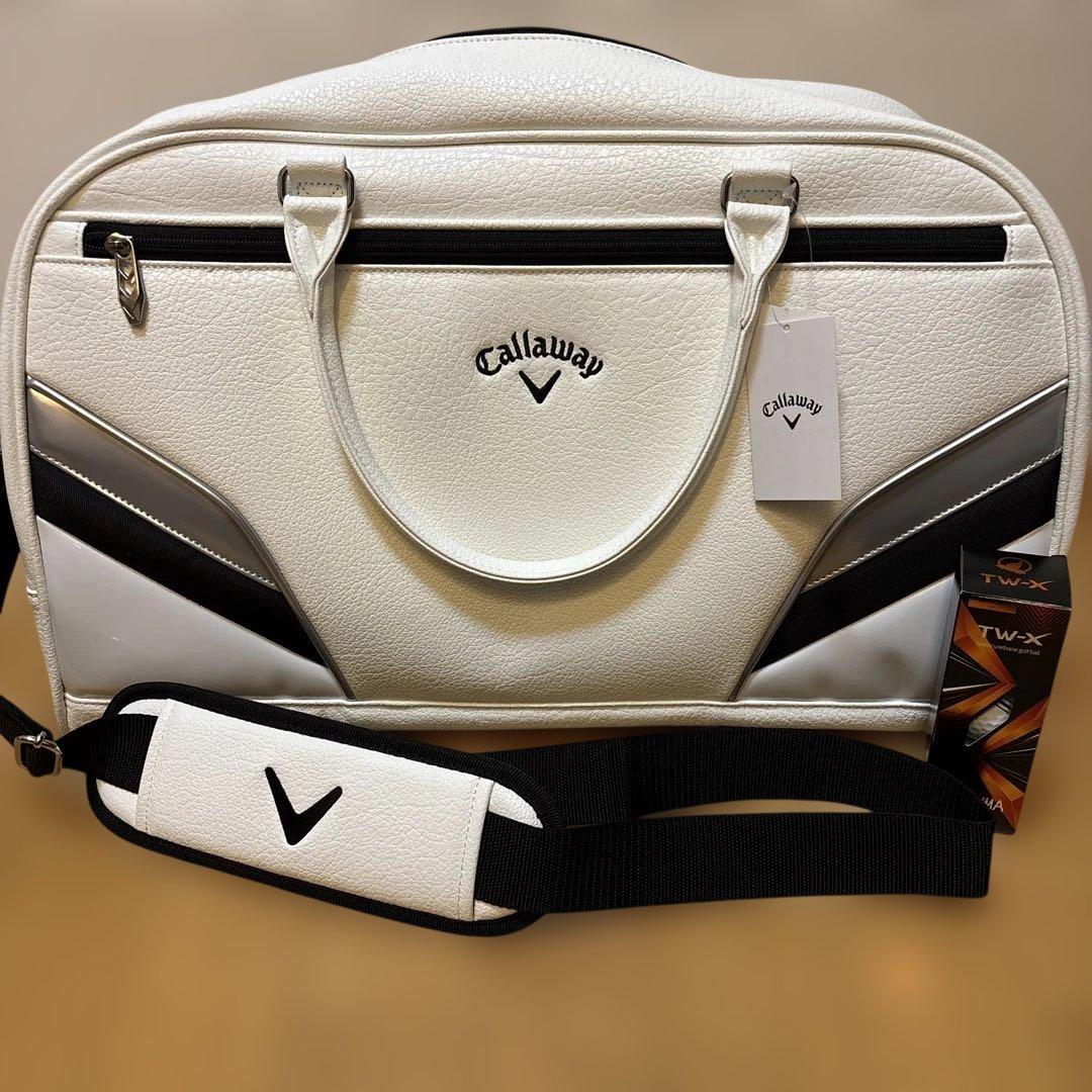 キャロウェイ　ゴルフバッグ　ホワイトとゴルフボール　ホワイト　2点セット