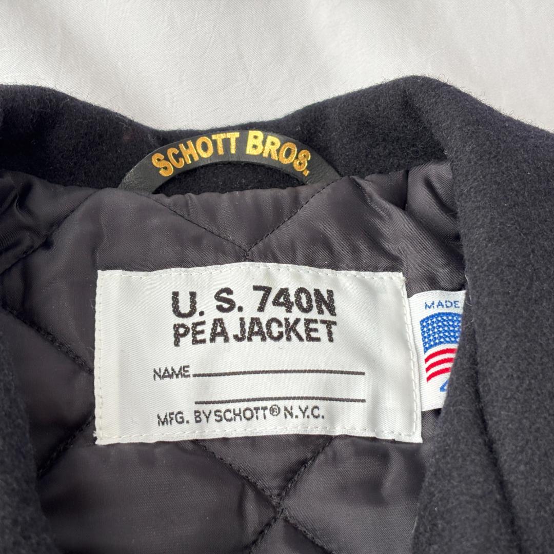 未使用・タグ付 ショット ピーコート ダークネイビー 740N ウール 40