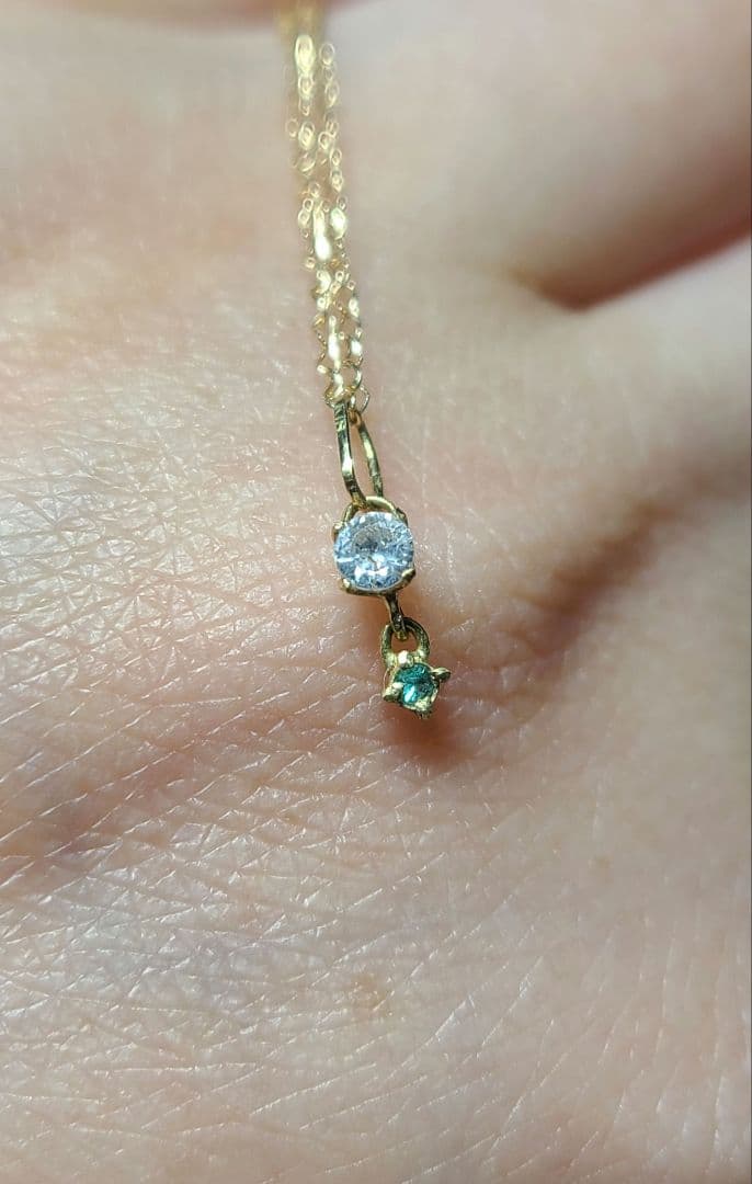 美しいペンダントトップです★ダイヤモンド&バターリャパライバトルマリン18K★