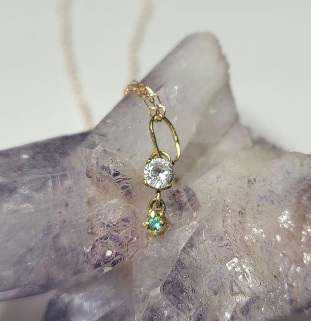 美しいペンダントトップです★ダイヤモンド&バターリャパライバトルマリン18K★