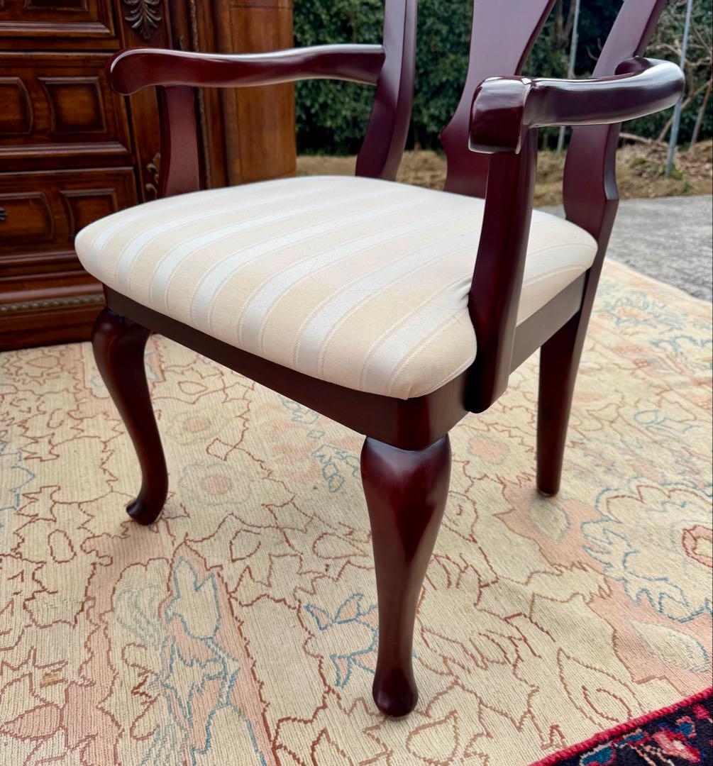 IDC大塚家具 クイーンアン様式 マホガニーダイニングチェア1脚