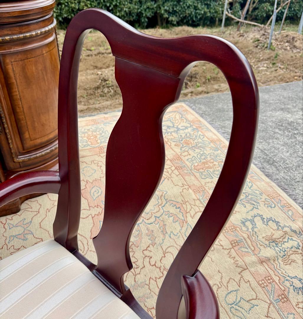 IDC大塚家具 クイーンアン様式 マホガニーダイニングチェア1脚