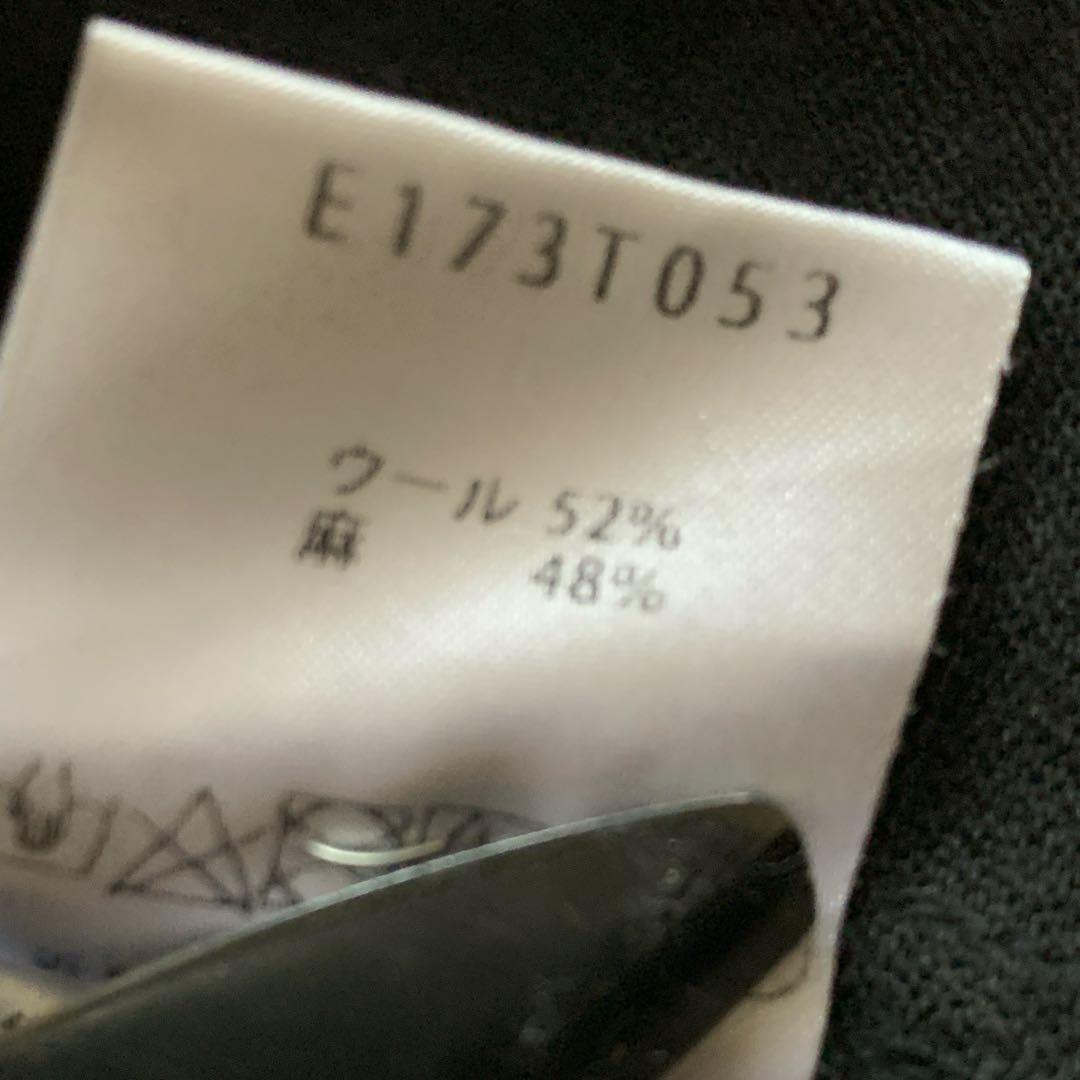 【エヴァムエヴァ】クリーニング品・美デザイン✨リネンウールワンピース　ブラック