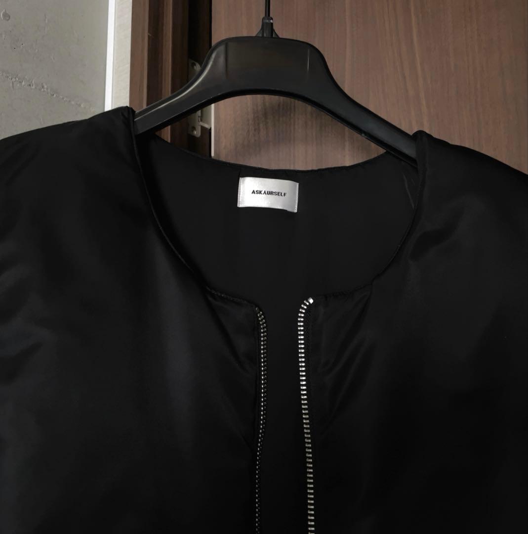 ASKYURSELF NYLON PUFFER BOMBER VEST M 黒