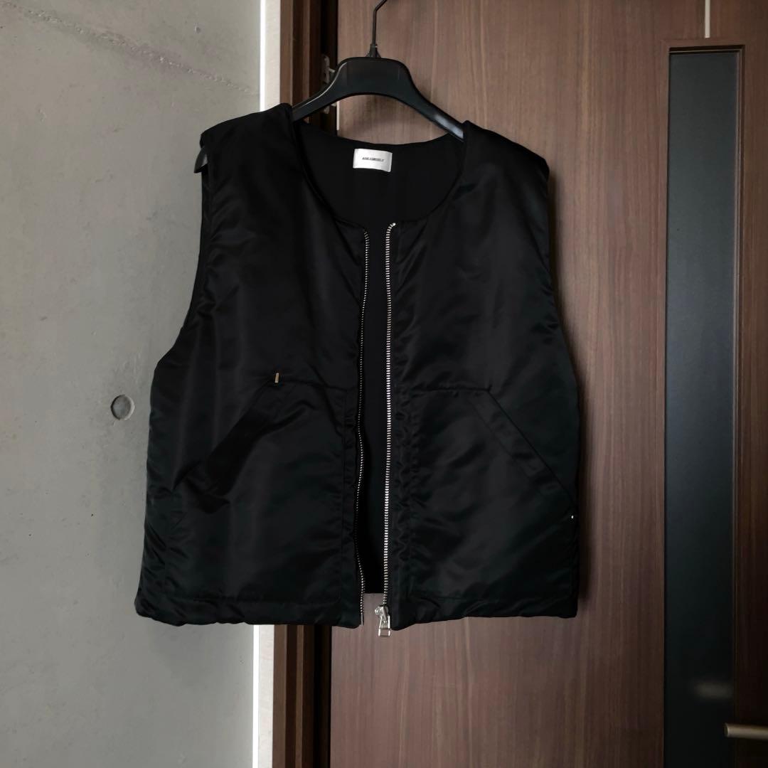 ASKYURSELF NYLON PUFFER BOMBER VEST M 黒