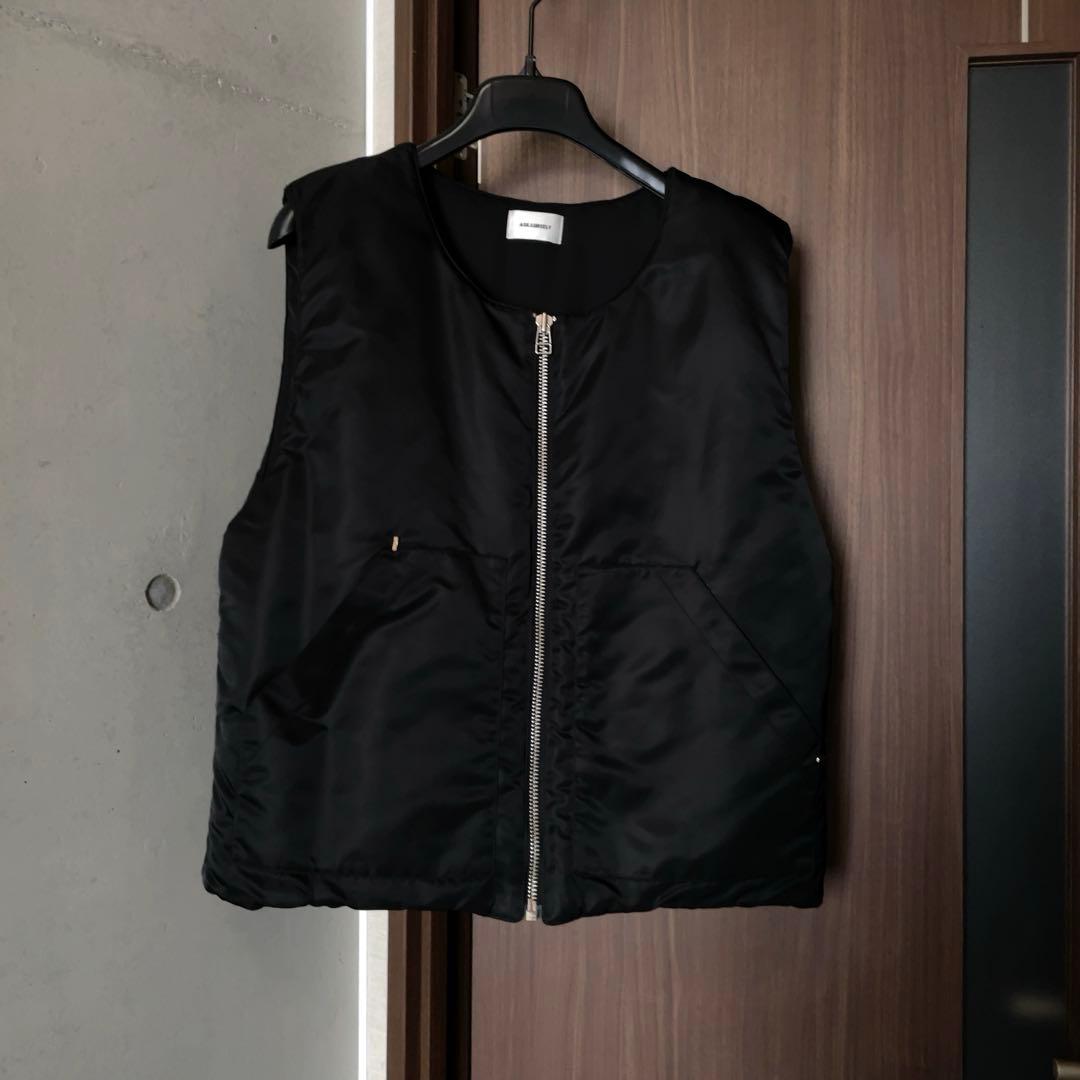 ASKYURSELF NYLON PUFFER BOMBER VEST M 黒
