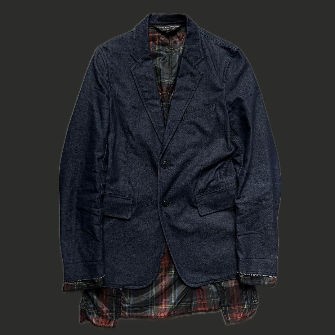 2014SSコムデギャルソン オムプリュス チェックドッキング ジャケット M