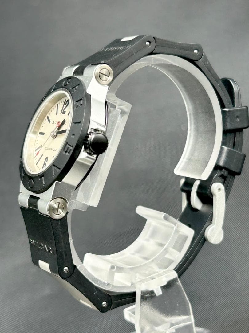 稼働品 ブルガリ ディアゴノ アルミニウム AL29TA レディース 電池交換済