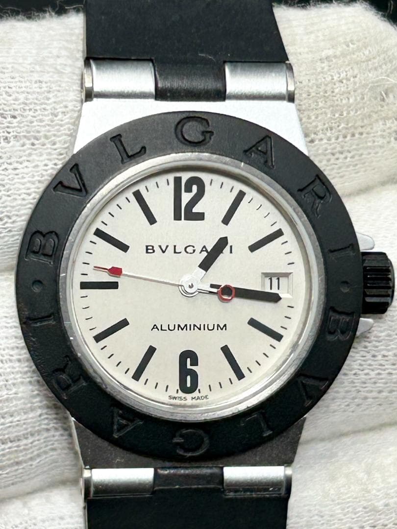 稼働品 ブルガリ ディアゴノ アルミニウム AL29TA レディース 電池交換済