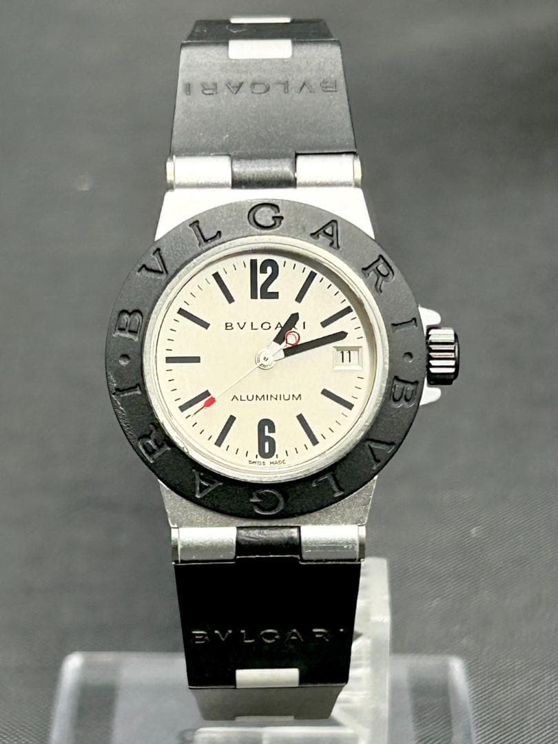 稼働品 ブルガリ ディアゴノ アルミニウム AL29TA レディース 電池交換済