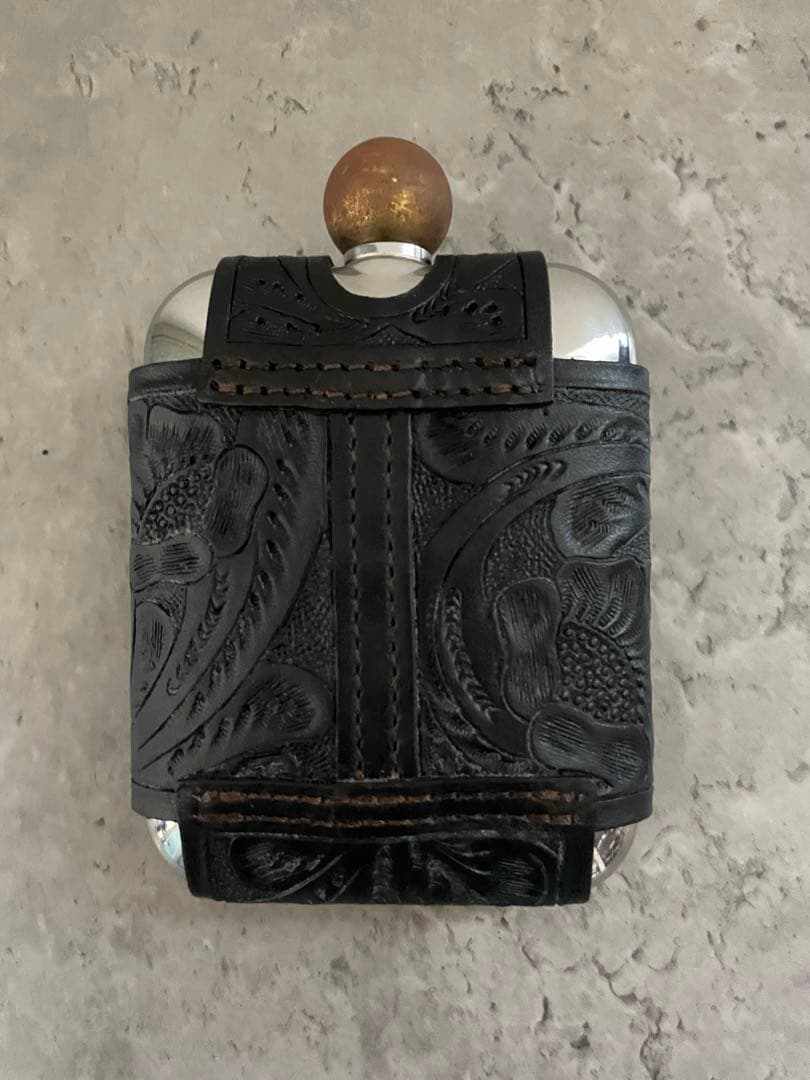 RRL ラルフローレン　エンボス加工レザーの携帯用フラスコ