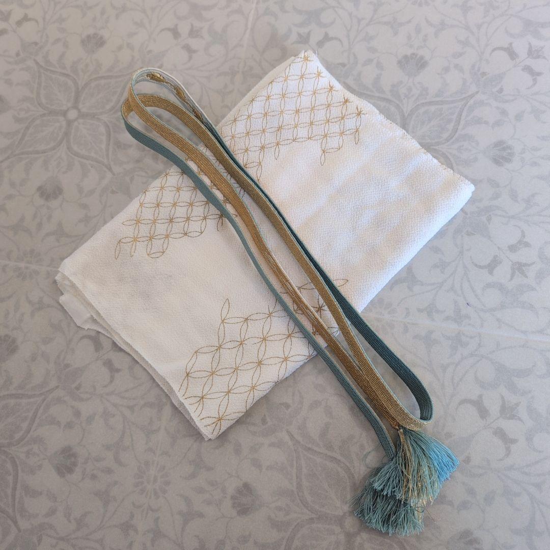 訪問着　フルセット　着物　正絹　淡い黄色　トールサイズ　比翼仕立　花金駒刺繍E2