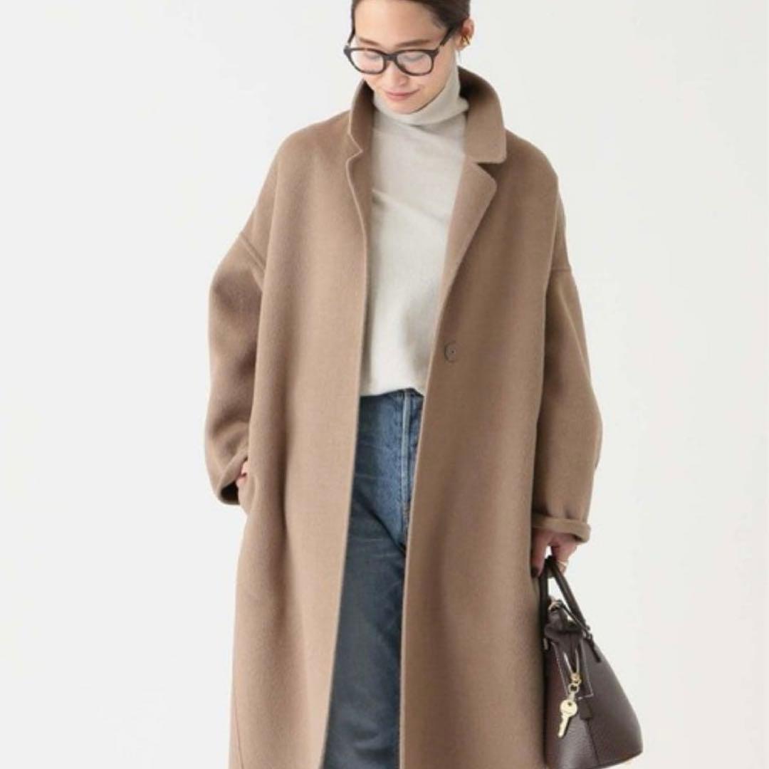 定価82500円 ドゥーズィエムクラス ウールアンゴラ リバーコート キャメル