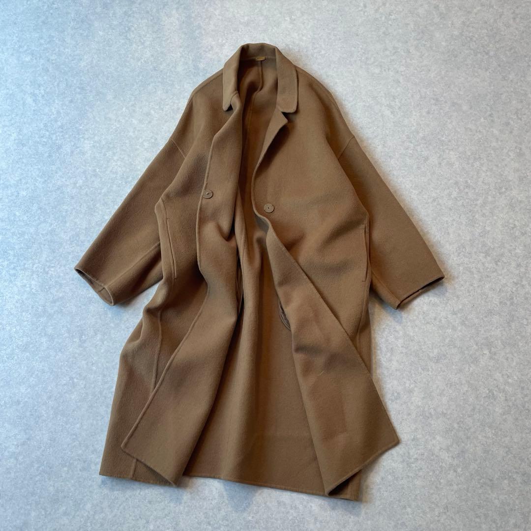 定価82500円 ドゥーズィエムクラス ウールアンゴラ リバーコート キャメル
