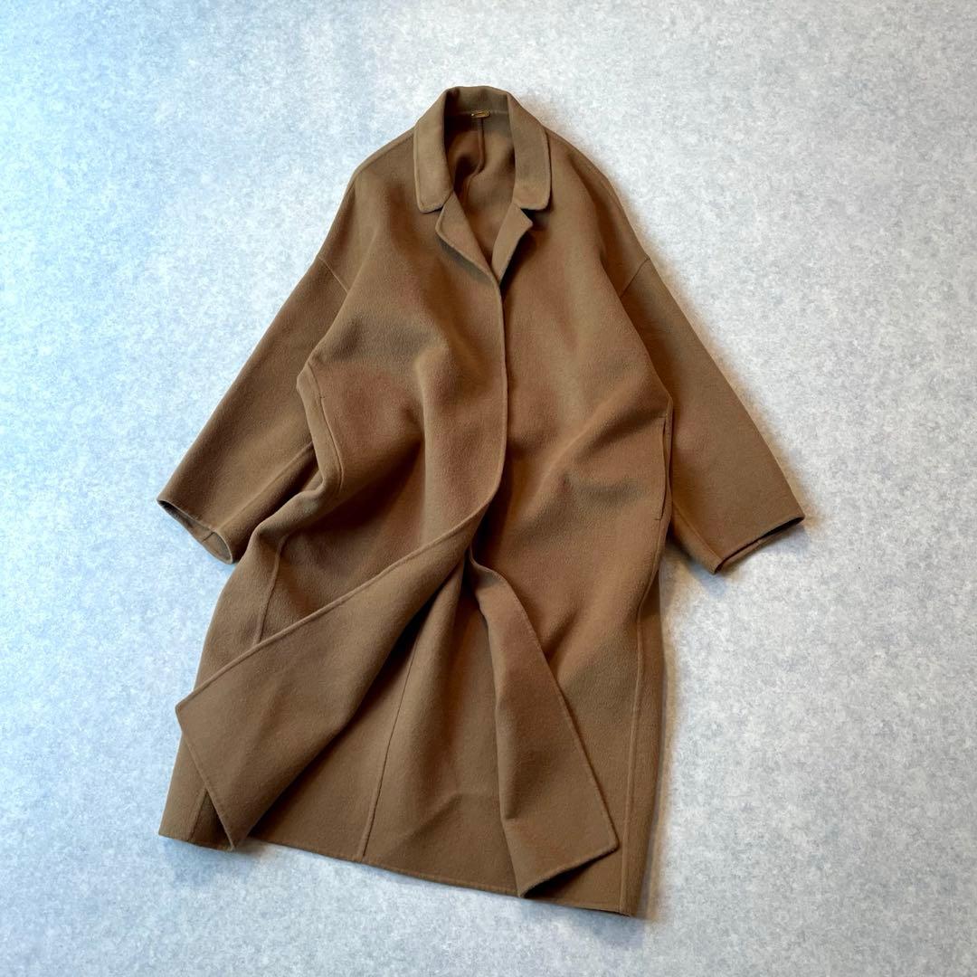 定価82500円 ドゥーズィエムクラス ウールアンゴラ リバーコート キャメル