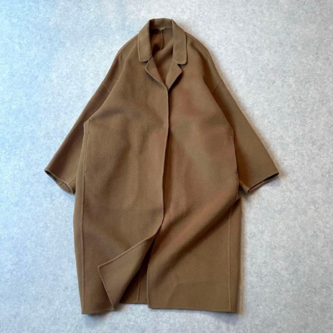 定価82500円 ドゥーズィエムクラス ウールアンゴラ リバーコート キャメル